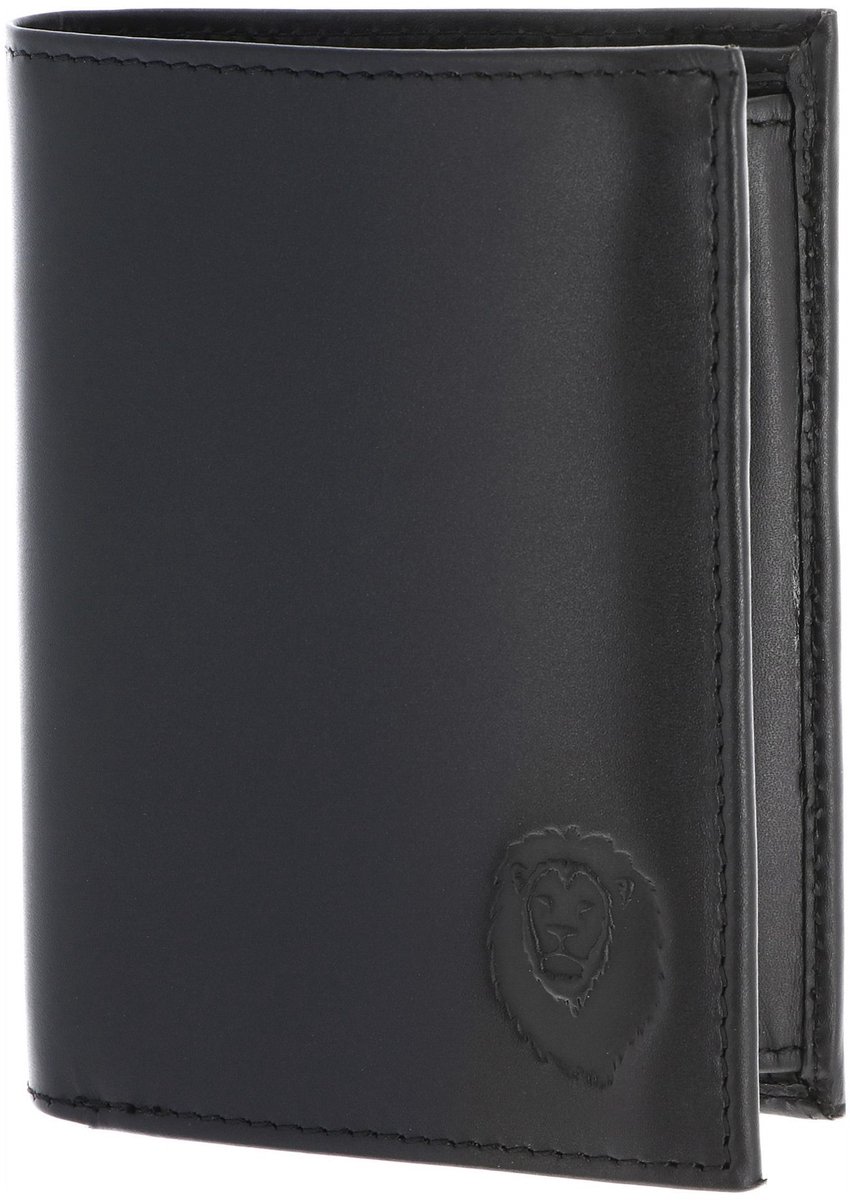 oxmox Leren portemonnee Leather RFID Protect Kombibörse Freedom Lion Embossed Black zwart