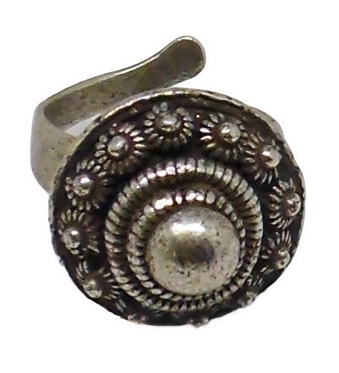 Zeeuws meisje - Zeeuwse knop ring rondvorm verzilverd