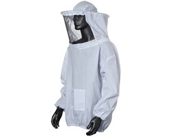 Imkerpak - Bee-proof suit - Met Kap & Sluier - Imkerkleding Volwassenen - Bescherming tegen Bijen & Wespen - Professioneel Imkerpak - Beekeeping equipment - Zip design - Lichtgewicht en ademend - Suitable for heights of 160–185 cm - Unisex Wit
