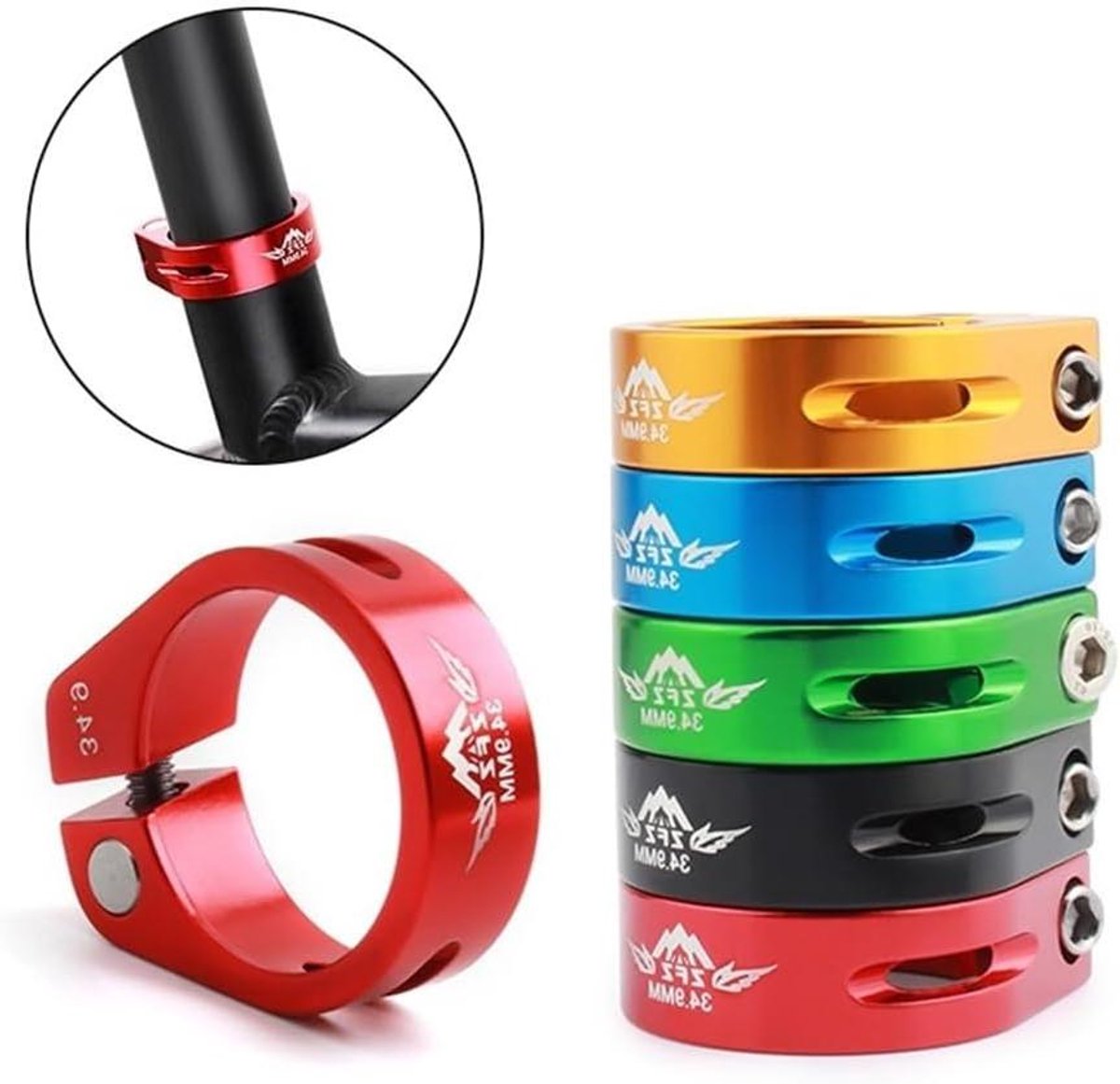 Zadelpenklem - Fiets Zadelklem - Zadelhoogte Instellen - Quick Release - 318 mm - Rood