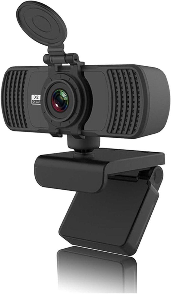 Webcam - Full HD Camera - Online Vergaderen - Automatische Focus - 2K Resolutie - Zwart