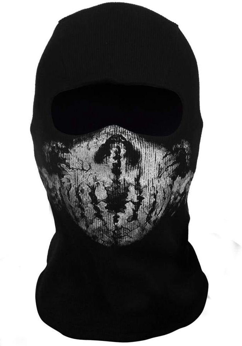 Schedel Gezichtsmasker - Stormmasker Motor - Motorrijden Bescherming - Sneldrogend Katoen - One Size - Zwart