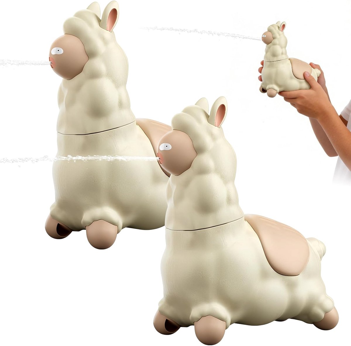 2 stuks Lama waterpistool, creatieve waterpistool voor dieren, mini waterpistool, draagbaar, eenvoudig te vullen, voor tuin, zwembaden, strand, badkamer