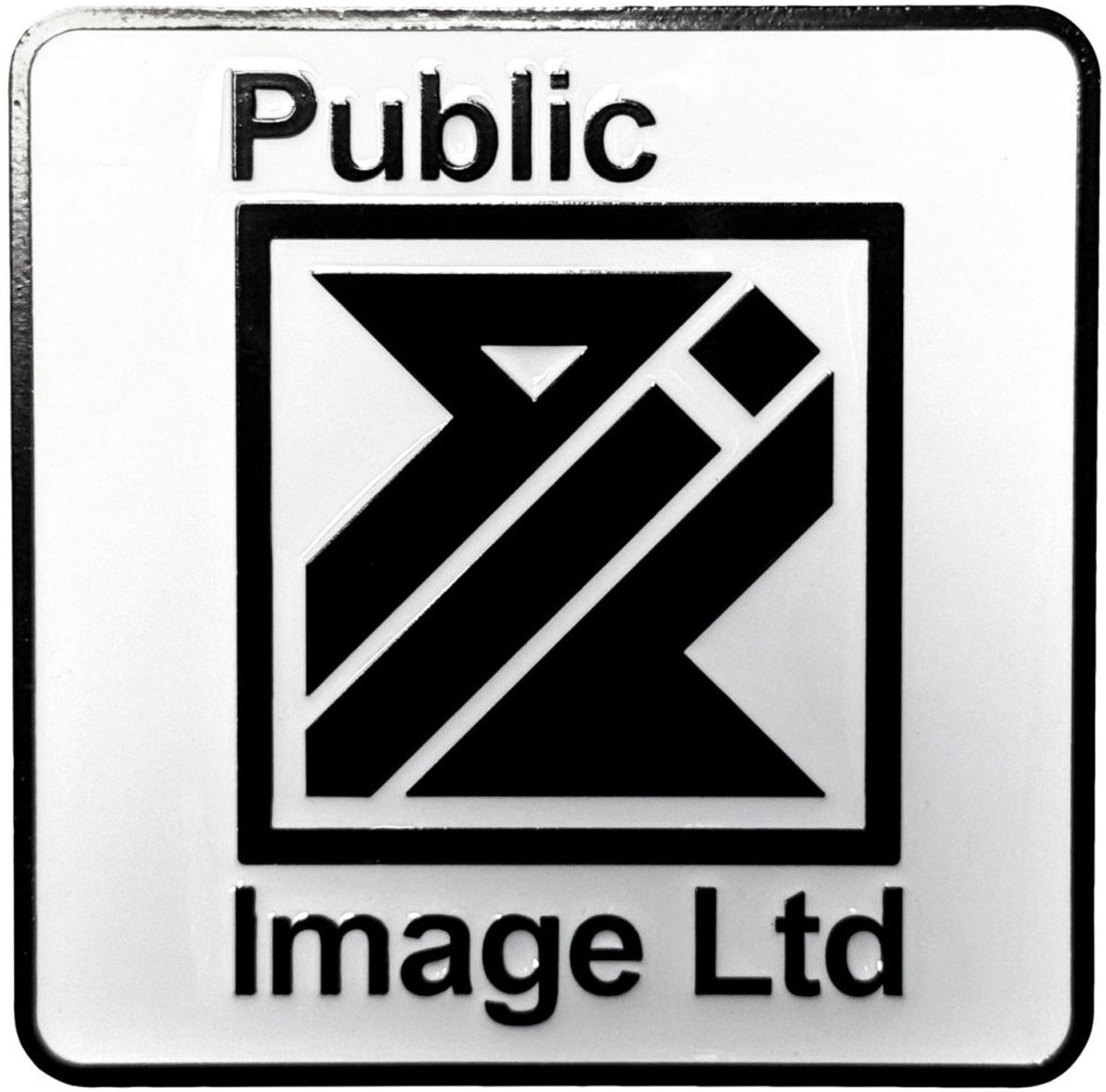 Pil Public Image Ltd - New Logo Koelkastmagneet - Wit/Zwart