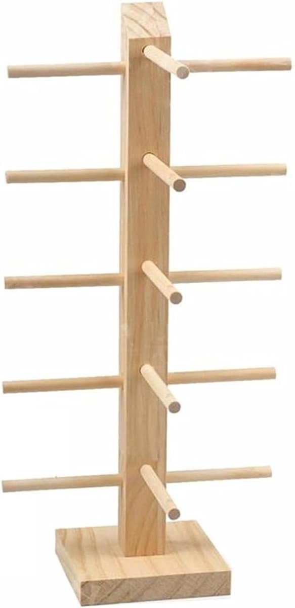 Robuuste Houten Brilhouder voor Thuis en Winkel, Perfect voor Zonnebrillen, Leesbrillen en Myopie Brillen, Geschikt voor 5 Brillen