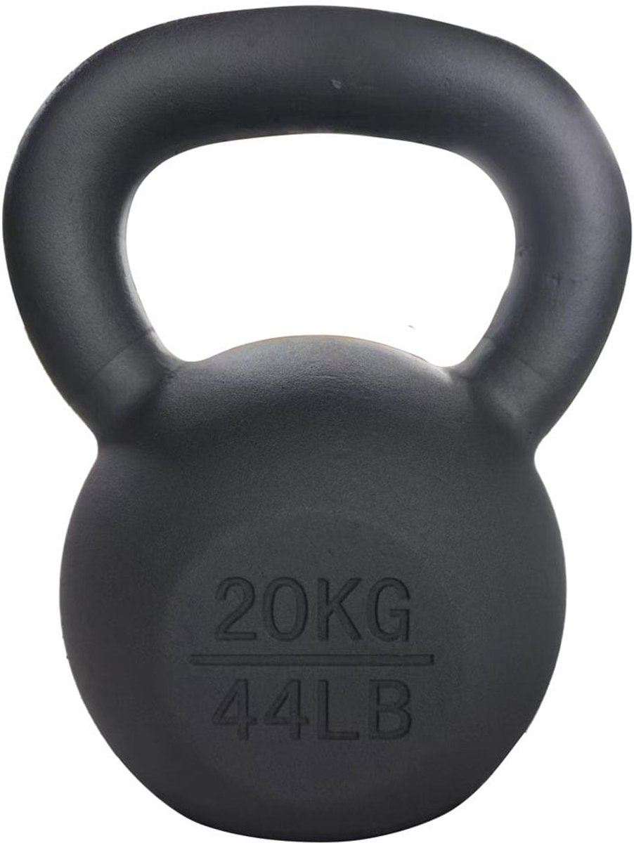 Bol.com AJ-Sports Kettlebell Pro Gietijzer 20 kg - Kettlebell - Gewichten - Krachttraining - Zwart - Fitness - Geschikt voor Cro... aanbieding