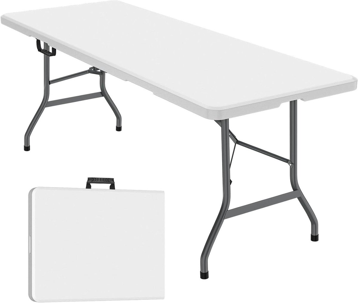 Plastic Klaptafel - Draagbare Tafel - Buitenfeesten - Met Slot - 6 voet - Wit