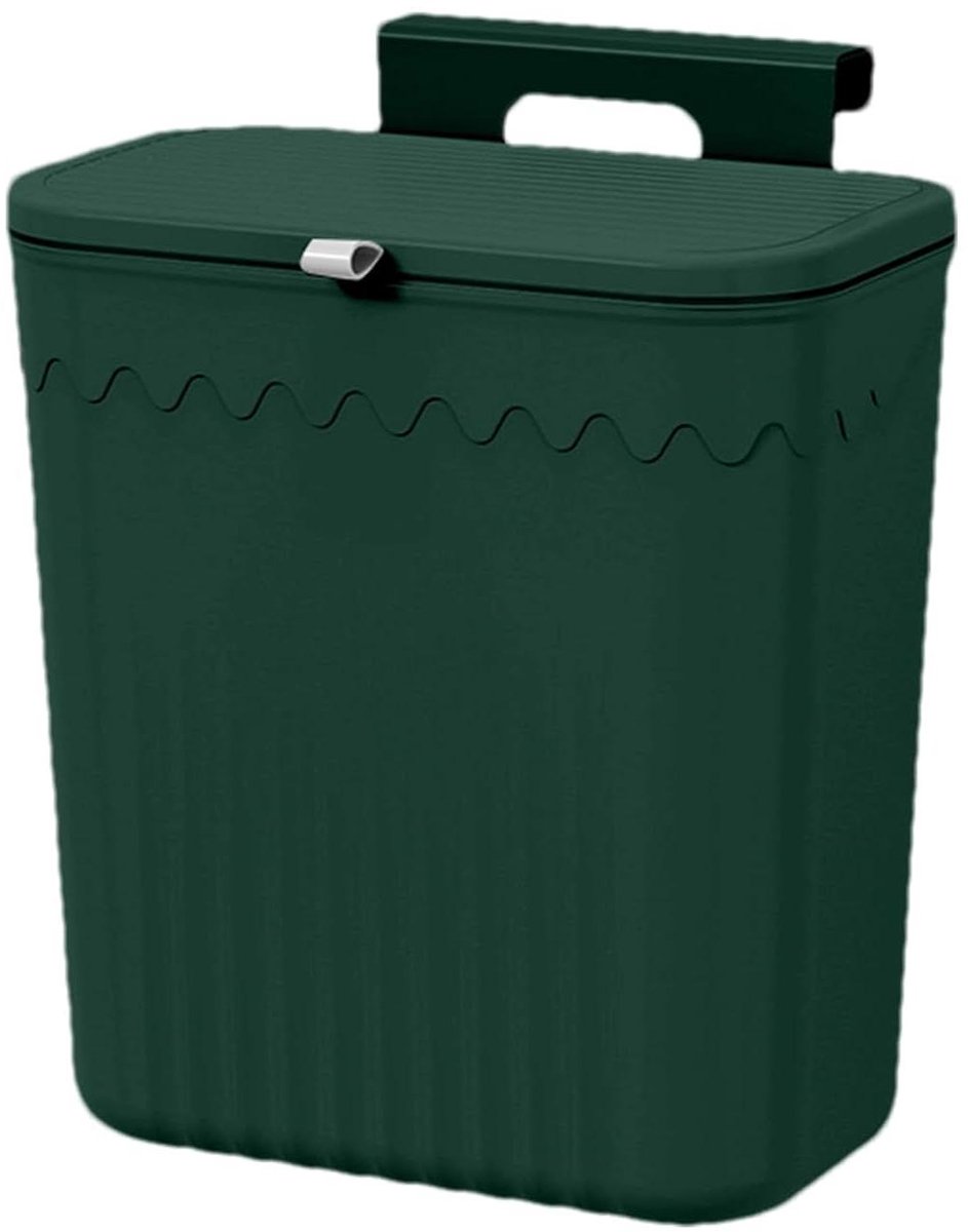 Hangende afvalemmer keuken - Wand prullenbak deksel - Ruimte besparen - Met drukring - 27 x 13 x 29 cm