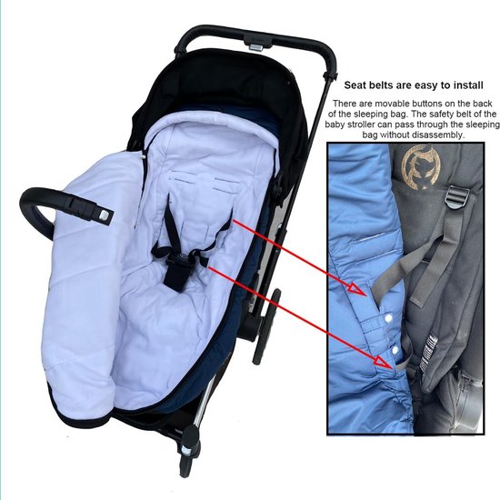 Universele Voetenzak - Kinderwagen Zak Baby - Baby Warm Houden - Spatwaterdicht Oppervlak - 90 x 45 cm - Blauw van Universele — afbeelding 4