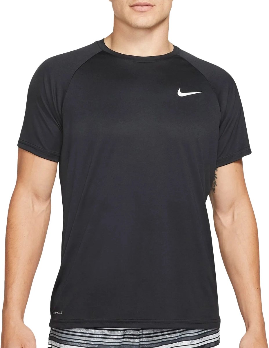Nike Swim Nike Essential Short sleeve hydroguard Heren Zwemshirt Zwart