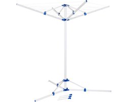 Droogmolen met Voet voor Camping & Thuis - Wasrek Staand - Droogrek Inklapbaar - Wit met Zwart gebruiksklaar