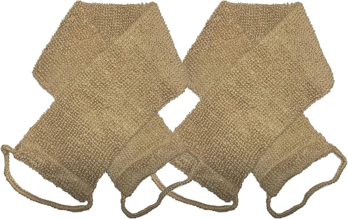 Hennep Rugschrobber - Doucheborstel Lichaam - Huid Reinigen - Dubbelzijdig Ontwerp - 80 x 12 cm - Bruin