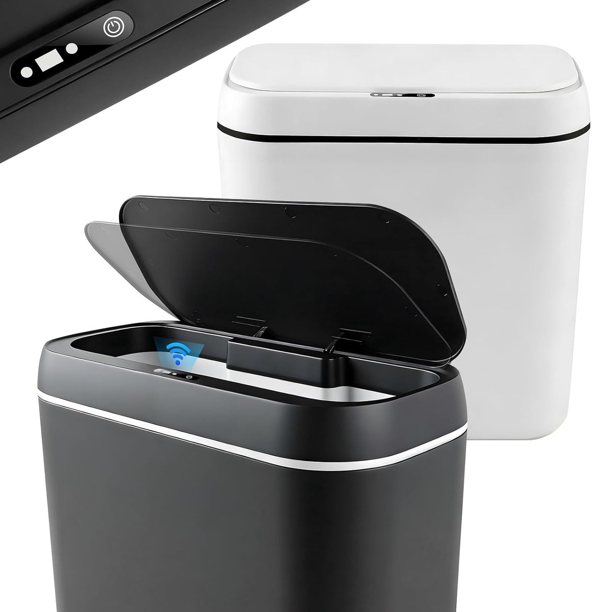 Prullenbak met sensor – automatische afvalemmer set van 2 – stil soft close – waterdicht IPX6 – 2x15 liter