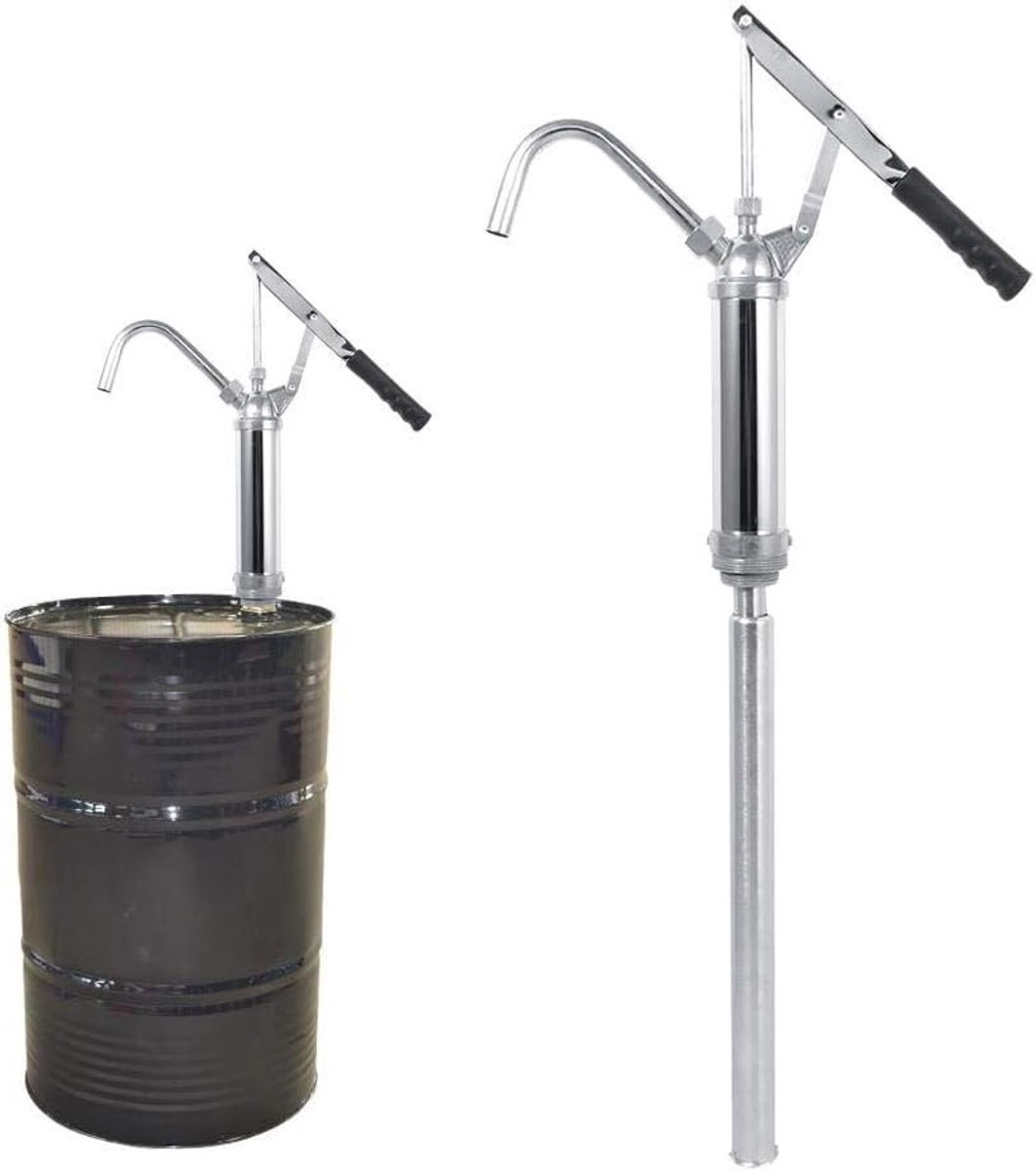 Handpomp voor olie- en vloeistofvaten tot 200 liter, met afneembare nozzle voor diesel en motorolie