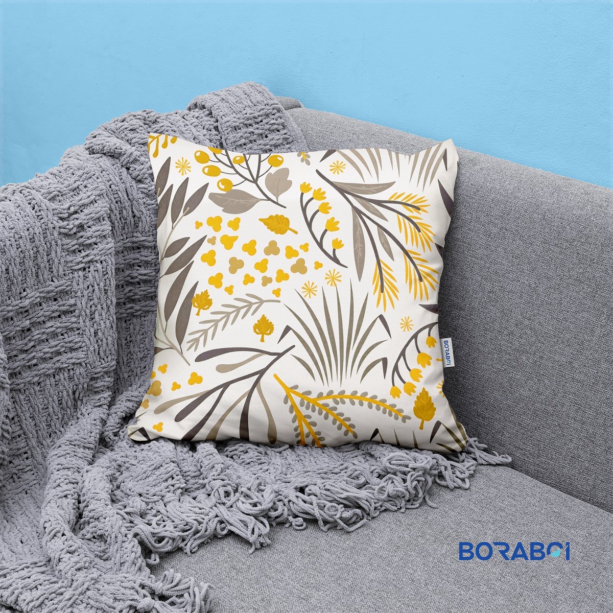 Boraboi Luxe Decoratieve Kussenhoezen set van 2 , Zachte Suède Touch 50x50cm -(Wit,Goud,Groen)