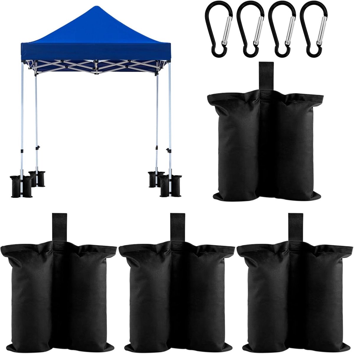 Pack van 4 gazebo gewichten - stevige gazebo poten - waterdicht Oxford stof - scheurbestendig - geschikt voor buitenluifels, gazebos en tenten