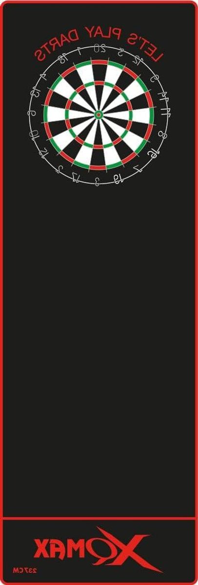 Dartmat - Toernooi mat - Juiste speelafstand behouden - Vloer en dartpunten beschermd - 237 x 80 cm - Rood zwart