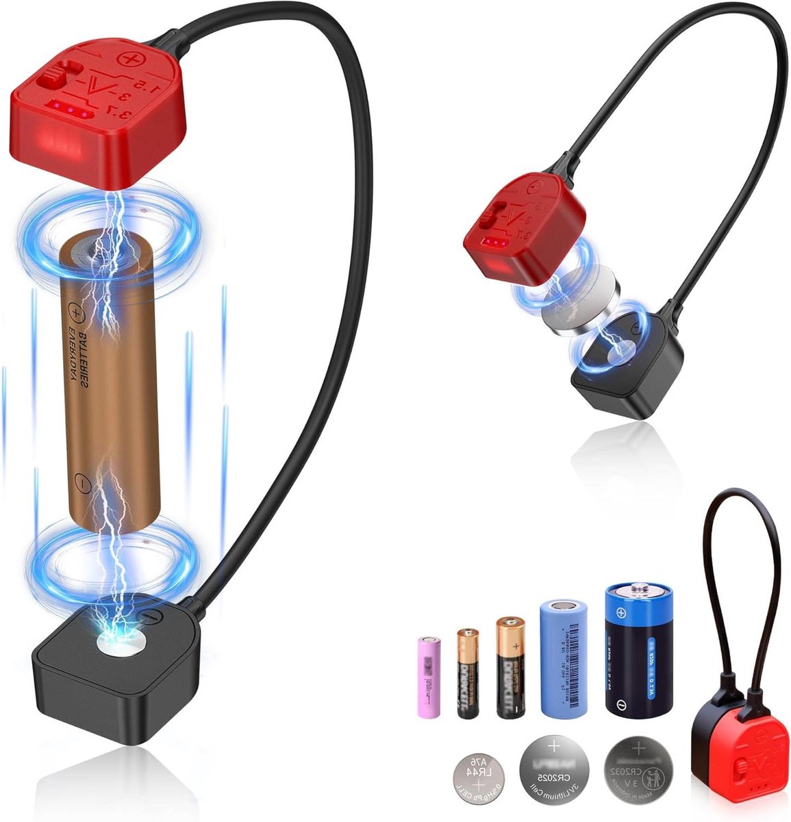 Magnetische Kleine Batterij Tester, Universele Batterij Checker Met 3 indicator licht voor AA/AAA/CR2025/CR2032/LR44/LR41/CR2/CR2450/CR123/CR2/CR1632 Knop Coin Cell Batterijen/C/D & Meer