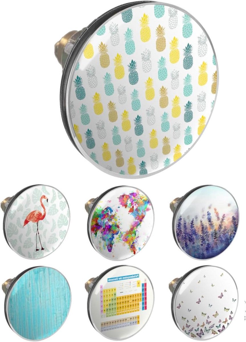 Wastafelstop Pop Up - Afvoerzeef Stop - Badkamer Verfraaien - Dubbele Afdichting - 34mm-41mm Universeel - Ananas Design