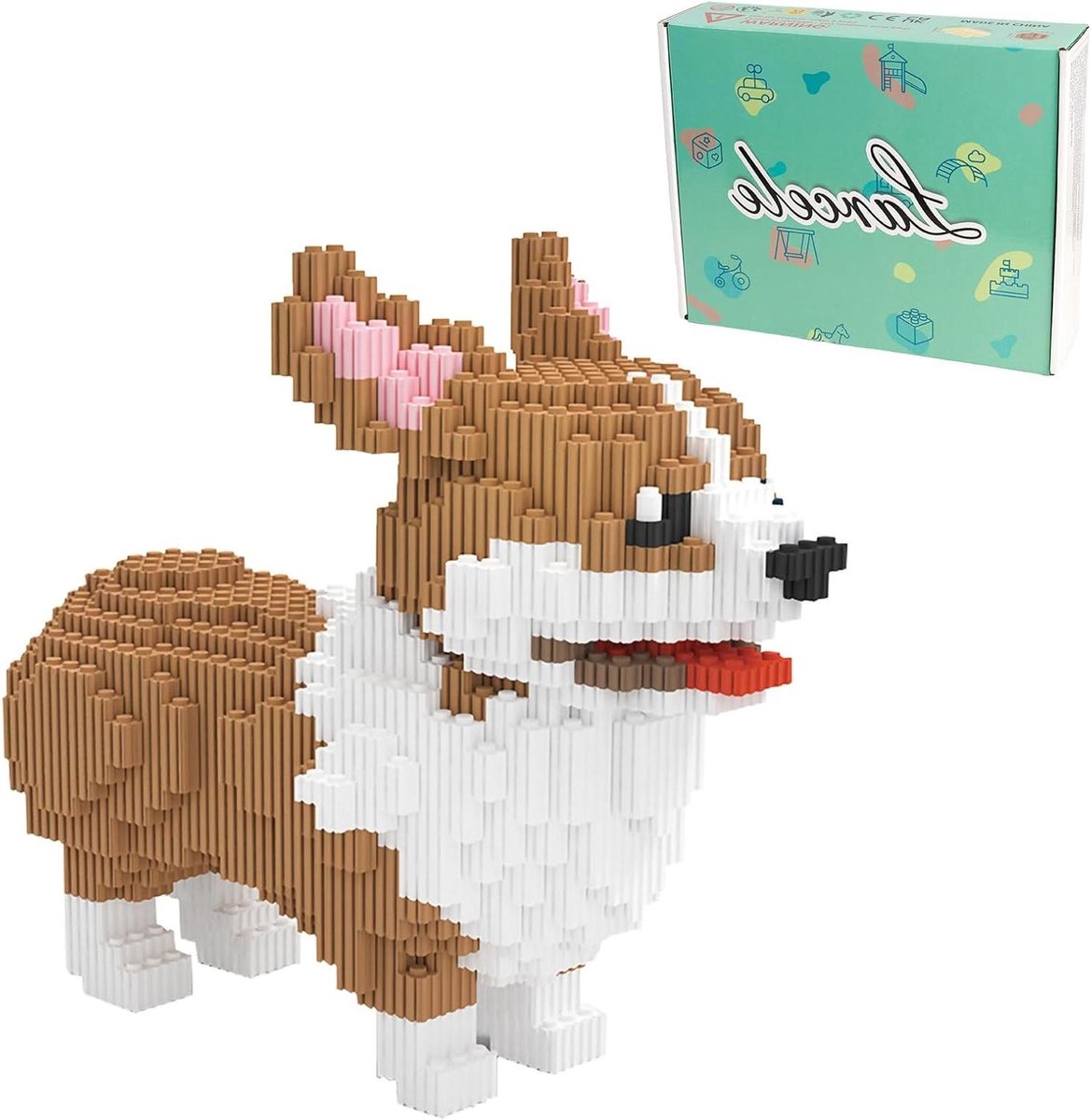 Bouwstenen Hond - Microblokken Dierenset - Creatief Bouwen - Super-mini Blokken - 3274 stuks - Bruin