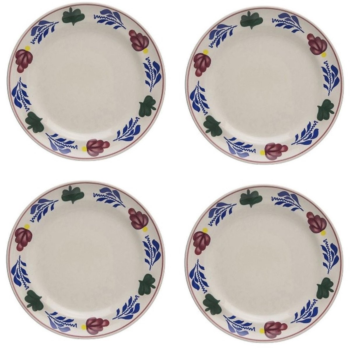 Boerenbont Gebaksbordjes 17,5cm set 4 Stuks