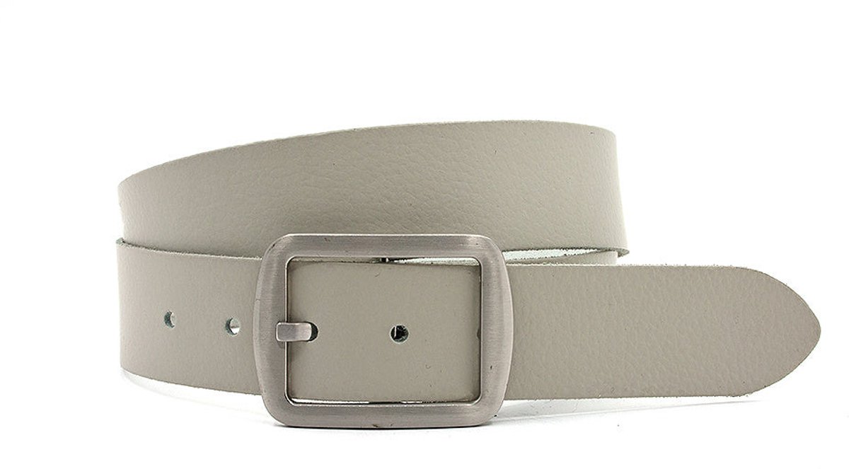 Dames ceintuur lichtgrijs - 4 cm breed - Leer - Basic riem - Casual - Maat 105