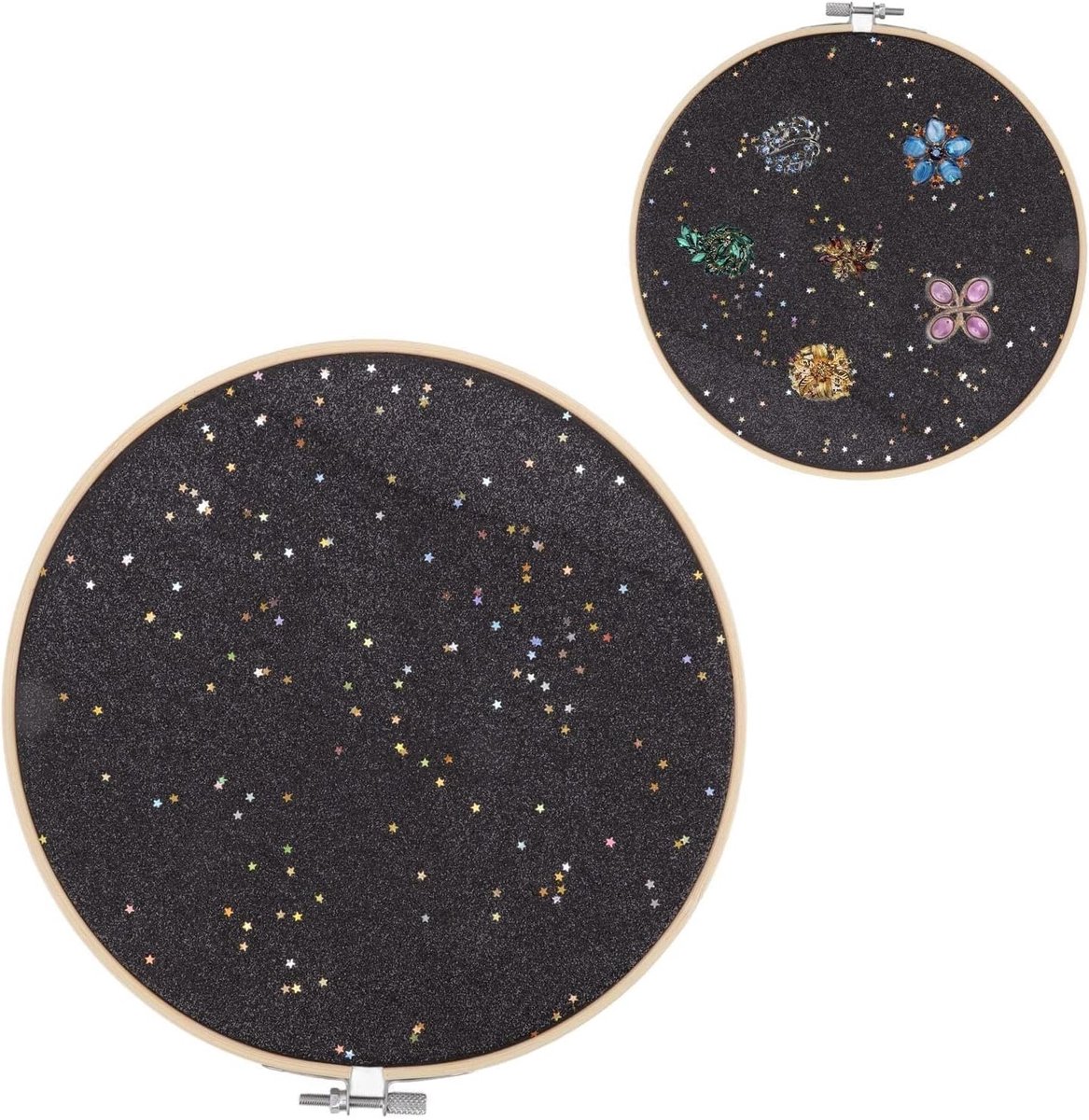 Ronde Wandhouder voor Speldjes, Leer, Zwart - Organizer voor Broches en Sieraden Collectie, Perfect voor Decoratie en Opslag