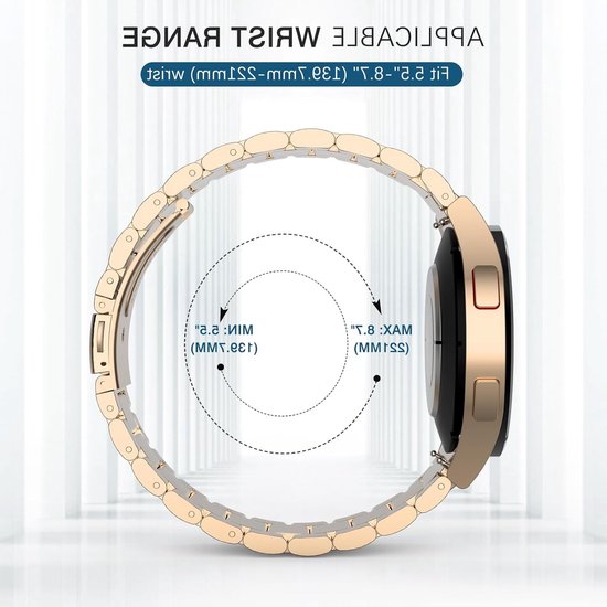 Metalen Horlogeband voor Samsung Galaxy Watch 7 FE, 6, 5 en 4 - Rvs Vervangband zonder Kloof, Geschikt voor 40mm, 44mm, 43mm, 47mm, 45mm, 42mm en 46mm, Duurzaam en Stijlvol Accessoire van Merkloos — afbeelding 4