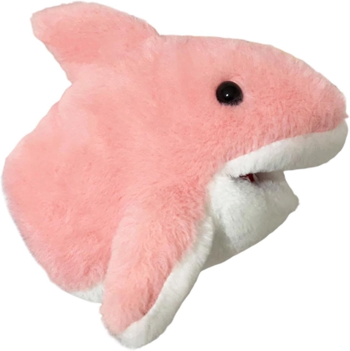 JeiibrZui Pluche Handpop - 22 Cm - 1 Stuk - Roze Haai - Interactief Speelgoed Voor Verhalen En Rollenspellen
