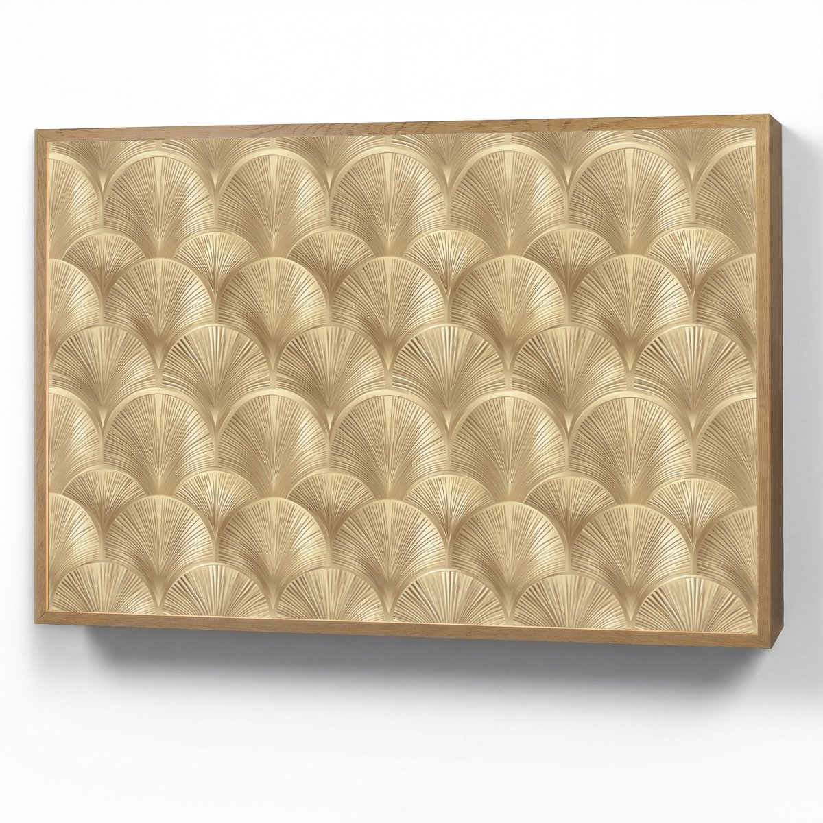 Wandlamp 100x70 cm - Oplaadbaar - Patroon - Waaier - Goud - Wandlampen binnen woonkamer - 