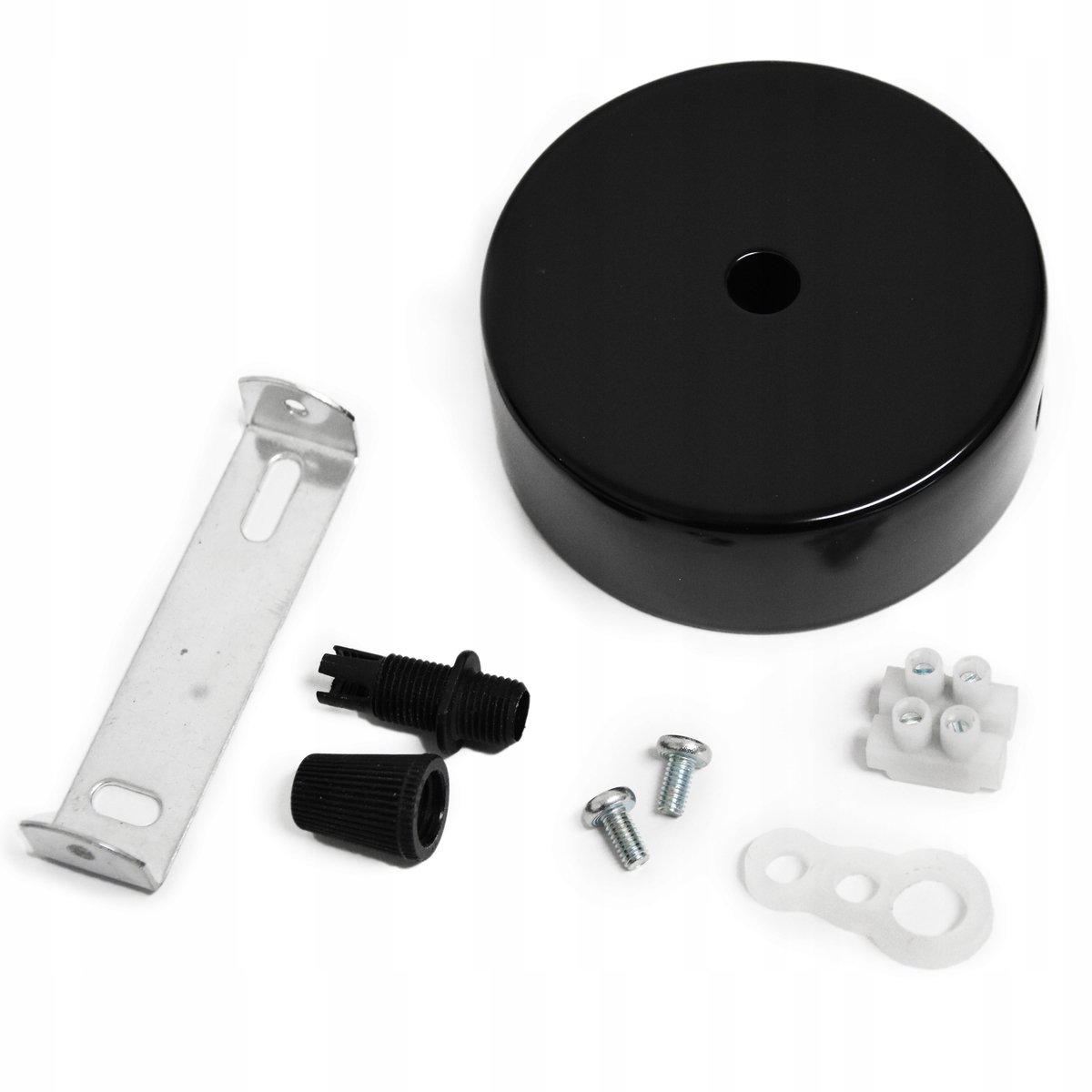 SMX Design - Stalen Plafondrozet - Zwart - 80mm - Inclusief Accessoires