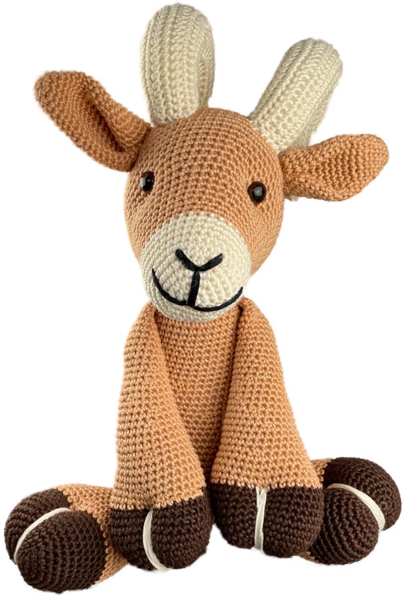 Haakpakket Dikhoornschaap Ruby – DIY Knuffel Haken – Compleet Pakket met Garen, Oogjes en Patroon