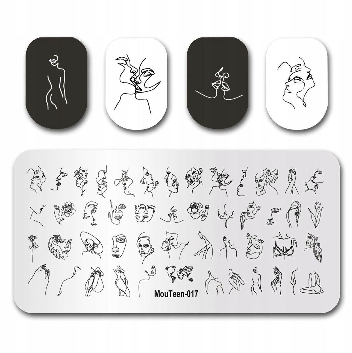 Born Pretty MouTeen - Nagel Stempelplaat - Vrouwenpatroon - 12x6 cm - Herbruikbaar