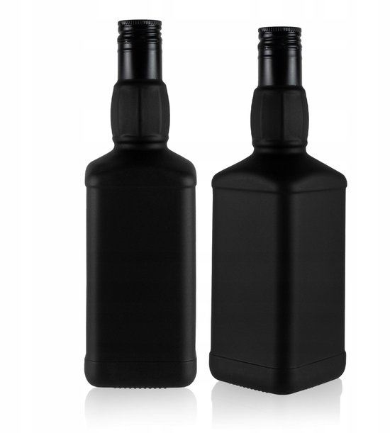 Bimberek Daniels - Glazen Fles - 500 ml - Zwart Mat - Whisky Fles van Bimberek — afbeelding 3