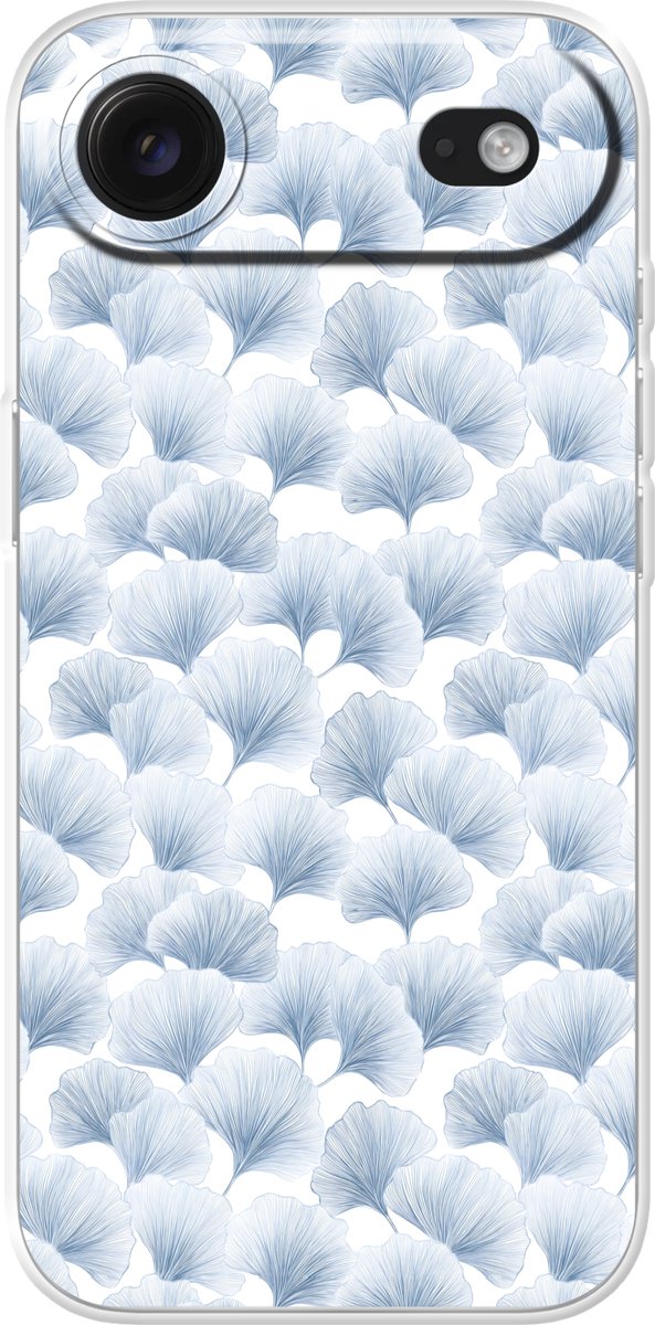 Telefoonhoesje Geschikt voor iPhone Air hoesje - Waaier - Modern - Blauw - Siliconen Telefoonhoesje Telefoonhoesje