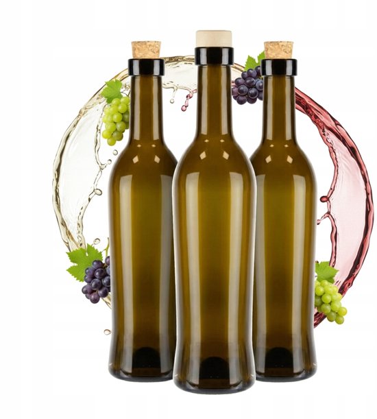 Bimberek Toscana Serie - Glazen Fles - 500ml - Donkergroen - Elegant Ontwerp van Bimberek — afbeelding 2