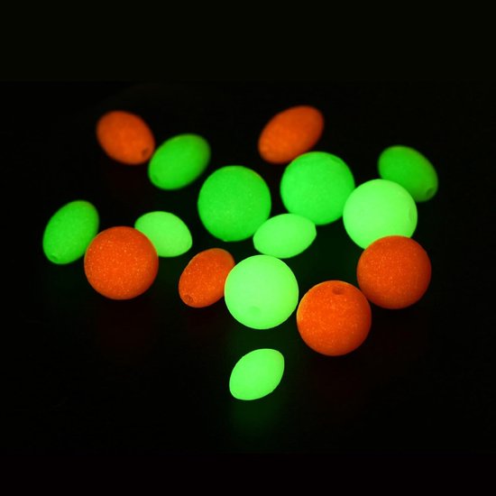 Lichtgevende Viskralen - Glow-In-The-Dark Viskralen 6 Mm - Hoge Zichtbaarheid Nachtvisserij - Duurzaam Plastic Ontwerp - 6x1.7 Mm Afmeting - 200 Stuks Set - Voor Zoetwater En Zoutwater Montages — afbeelding 3