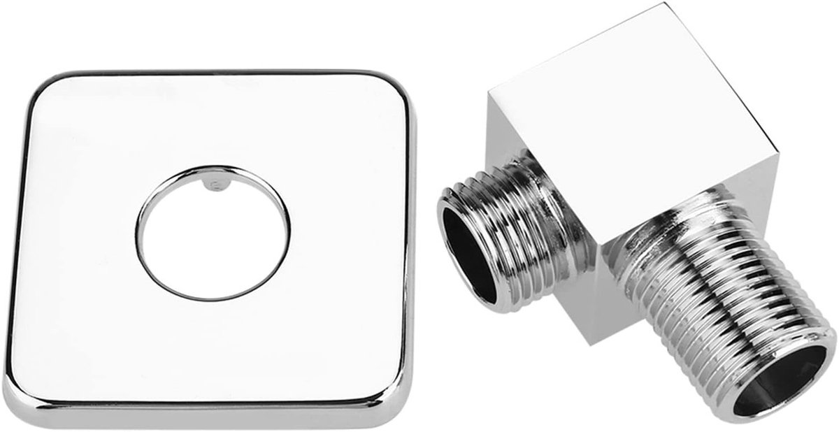 Handdouche Wandconnector met G1/2 Aansluiting, Vierkante Hoekklep voor Verborgen Muurmontage en Waterafvoer