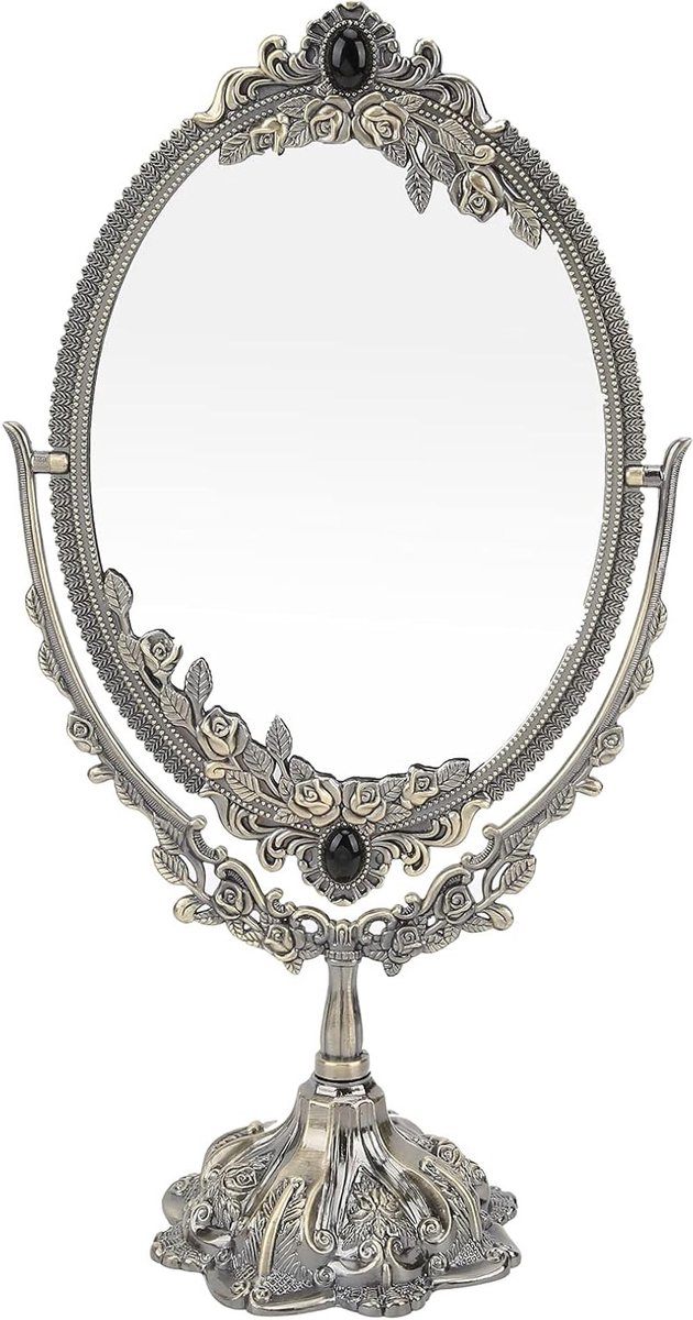 Vintage Make-up Spiegel - Duurzame Tafelspiegel voor Schoonheid en Verzorging, Rotating Gothic Design, Perfect voor Make-up en Styling