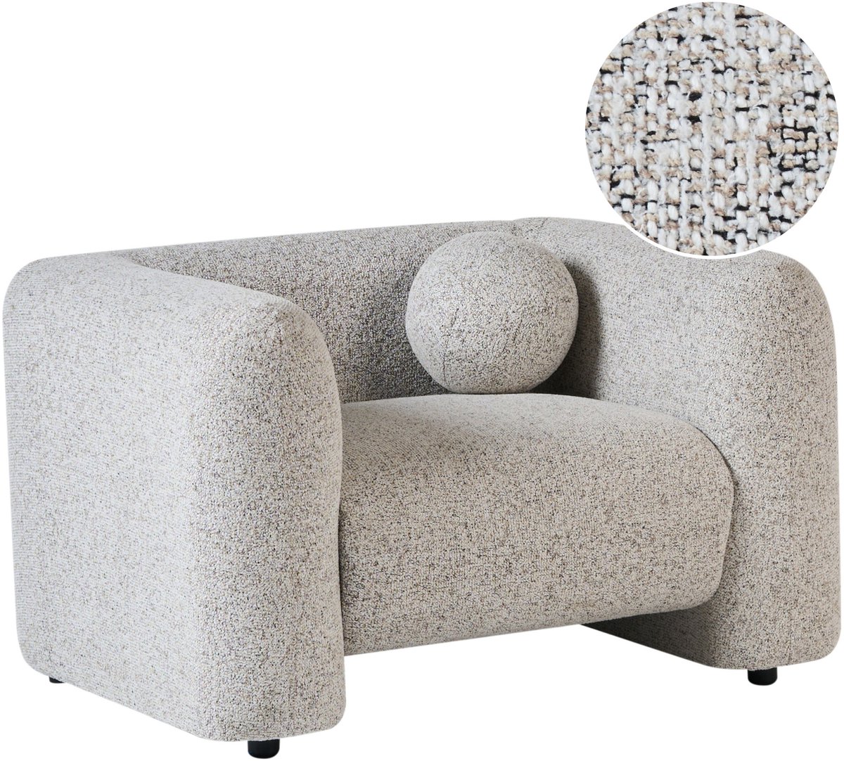 LEIREN - Fauteuil - Beige - Polyester