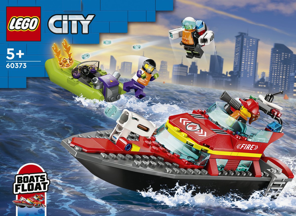 LEGO City Reddingsboot Brand Speelgoed voor Kinderen - 60373 — afbeelding 24