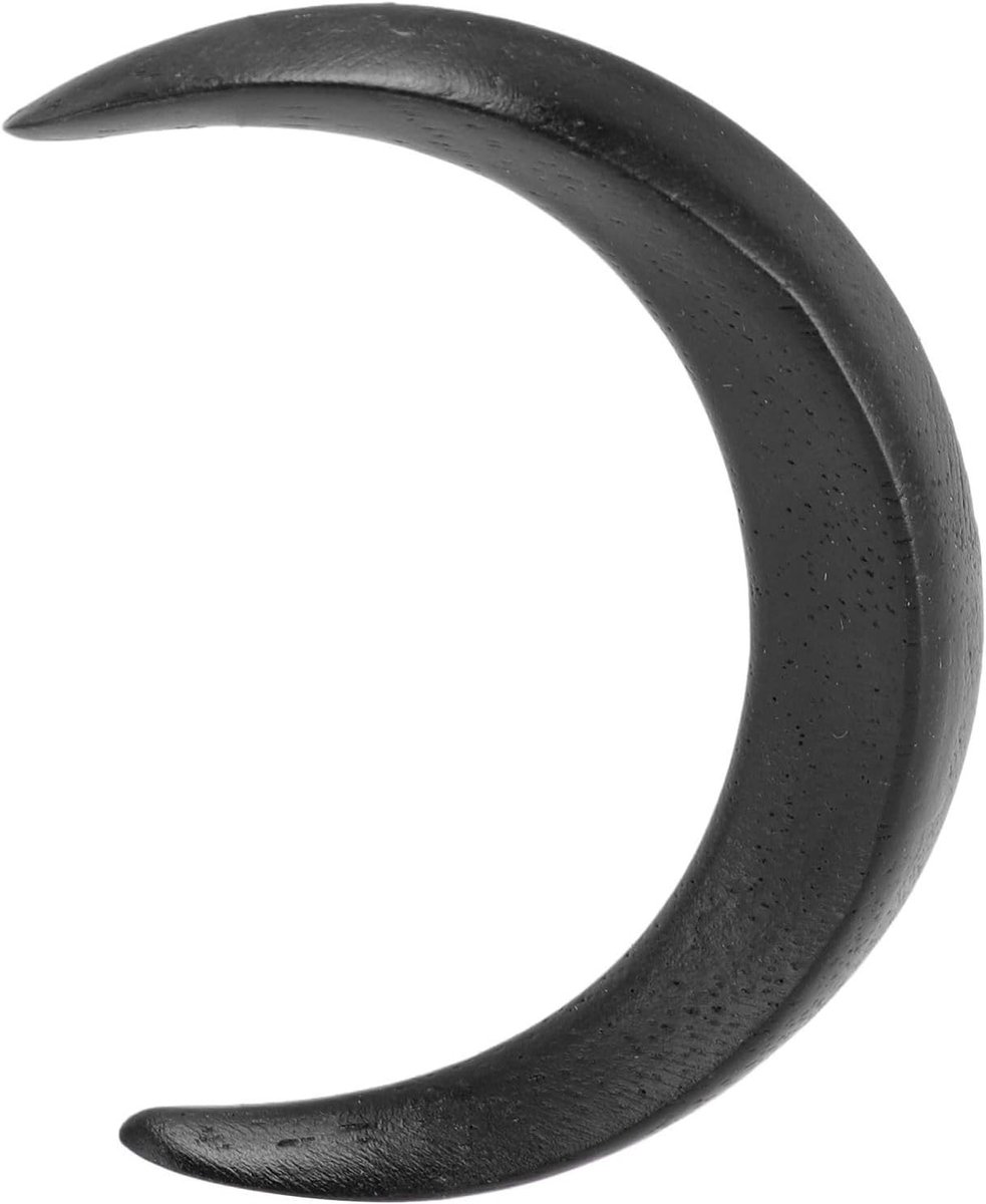 Elegante Houten Haarspeld in Maanvorm voor Vrouwen, Versierd met Fijne Houtsnijwerk, Perfect voor Dagelijks Gebruik en Feestjes, Maat S (ZWART)