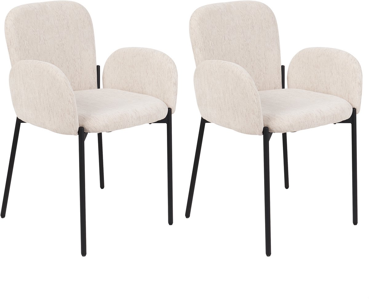 ALBEE - Eetkamerstoel set van 2 - Beige - Polyester