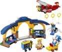 LEGO Sonic-set met Tails' werkplaats, rood Tornado-vliegtuig, Sonic, Tails, Buzz Bomber en accessoires.