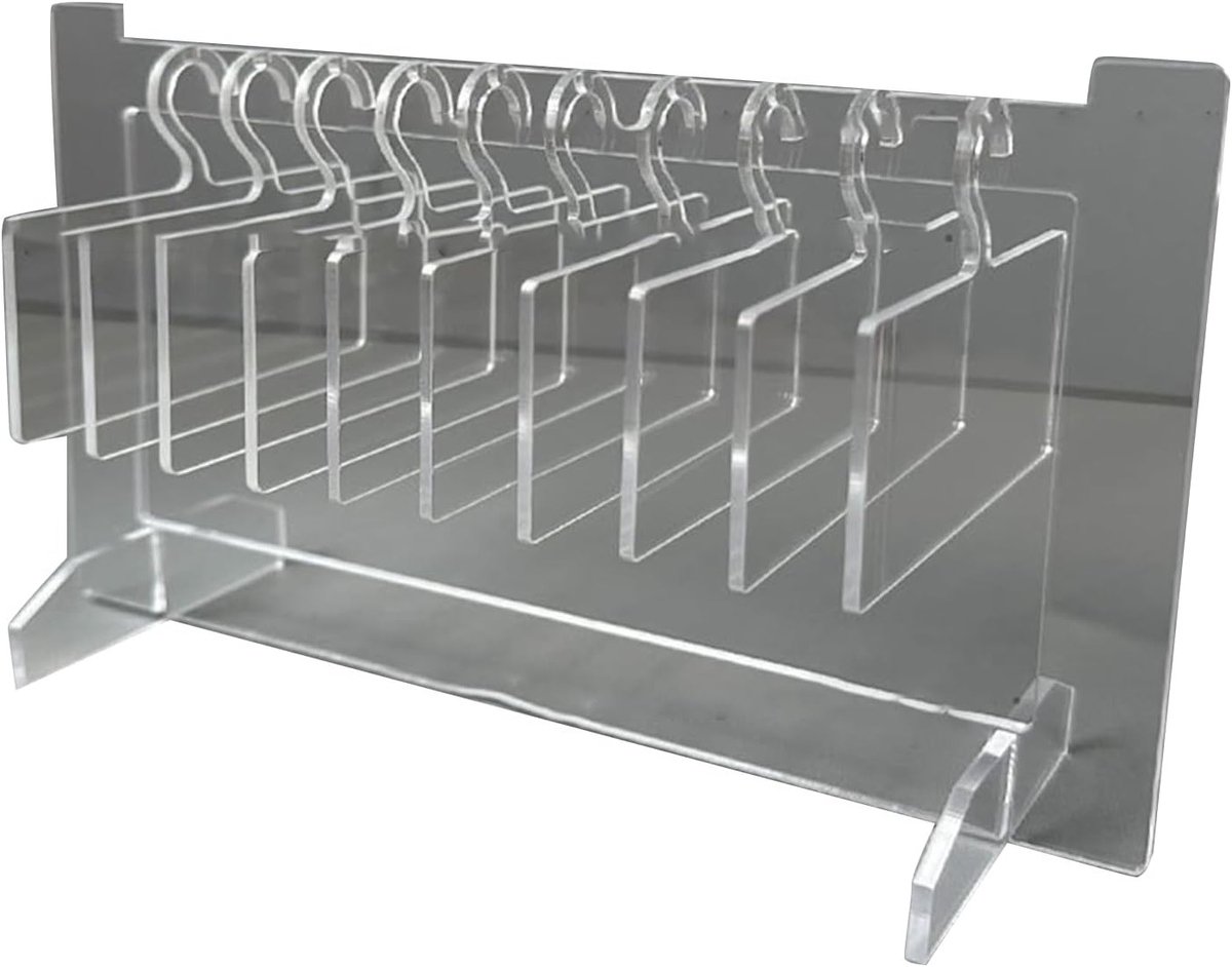 Multifunctionele Acryl Hanger voor Nagels met 10 Stuks Hangers - Draagbare en Transparante Display voor Nageltechnici en Organisatie