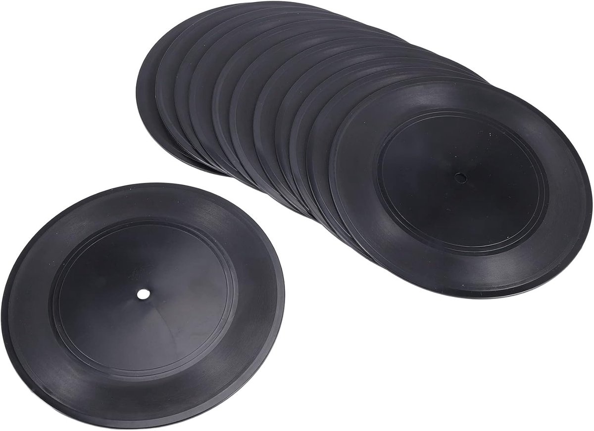 Blank Vinyl Plates 7 CD voor Kamerdecoratie - CD Wanddecoratie - Vinyl Nepp platen - Zwart - 12 Stuks