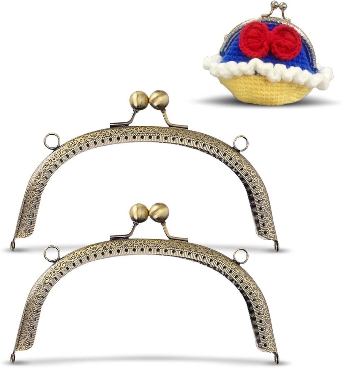 Retro Portemonnee Frames - Bronzen Sluiting voor DIY Portemonnees, 16.5cm, Handgemaakt en Vintage Stijl