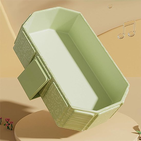 Opvouwbaar Baby badje - Inklapbaar bad - Opvouwbaar badje met aftappluggen - 75*45*25cm - Draagbaar kinderbadje - Gemakkelijk op te bergen - Sterke isolatie - Badje geschikt voor thuis, camper en op reis - Groen van Little Dove — afbeelding 2