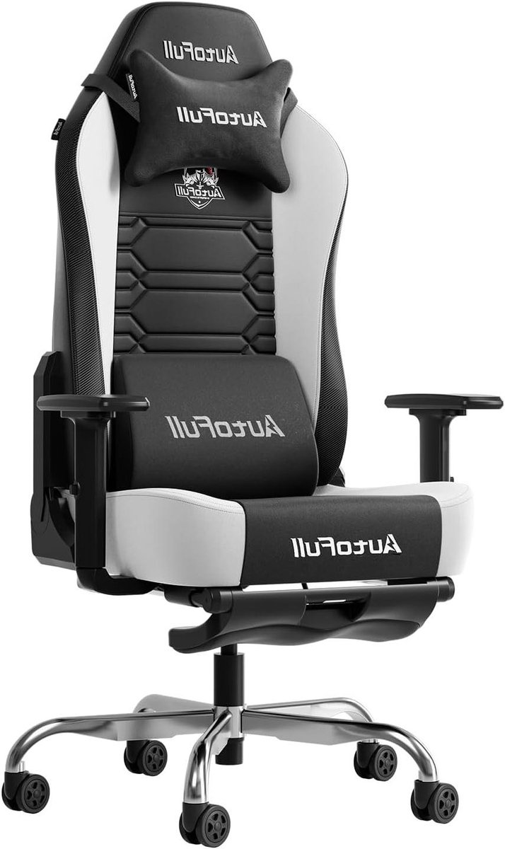 Gamestoel - Race stoel - Comfortabel gamen - Ergonomisch ontwerp - 33 x 23 x 53 cm - Zwart Wit