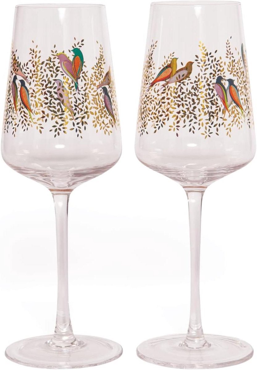 Wijnglas Set - Glazen Set - Wijn Drinken - Gedetailleerd Patroon - 0.44L - Transparant